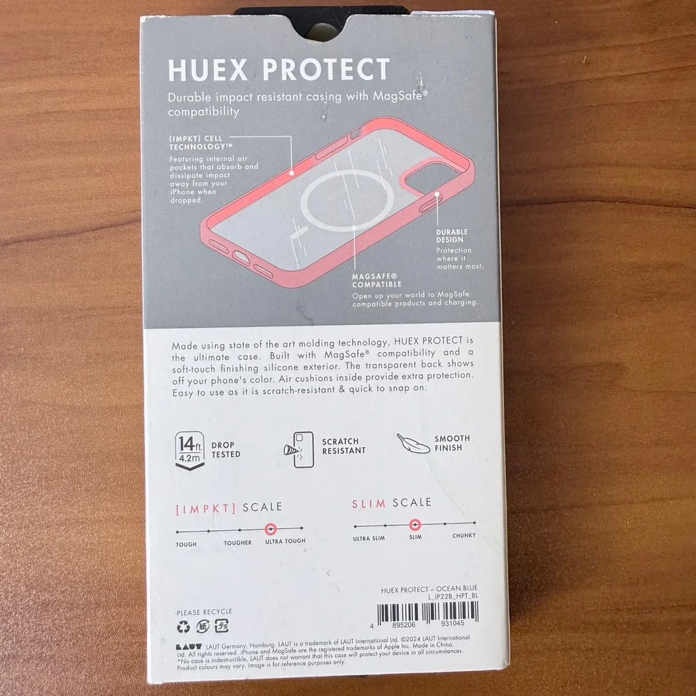 LAUT Huex‎ Protect iPhone 14 Pro Case Ocean Blue MagSafe 14ft Drop Protection